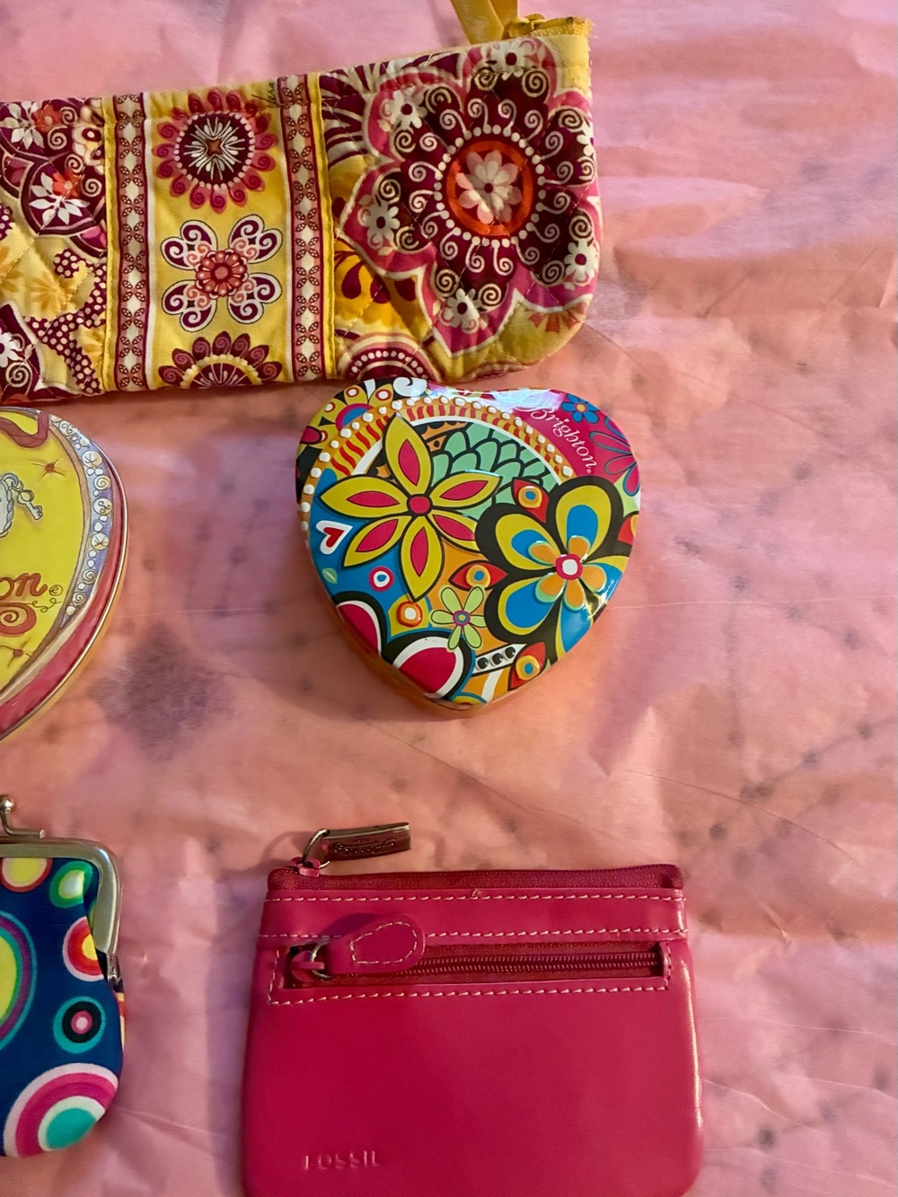 Vera Bradley Bag, Brighton Heart Tins, Fossil change purse and unbranded purse - Picture 3 of 11